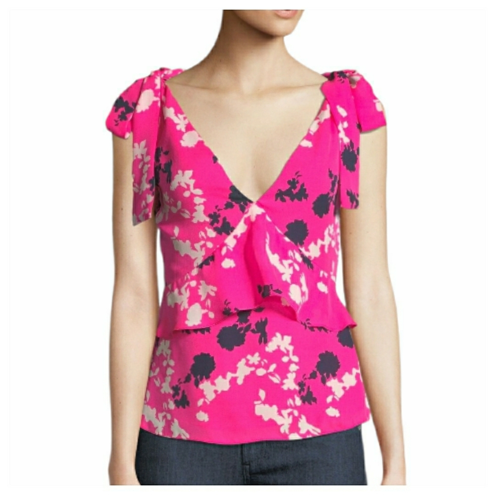 TANYA TAYLOR Printed Silk Sierra Top